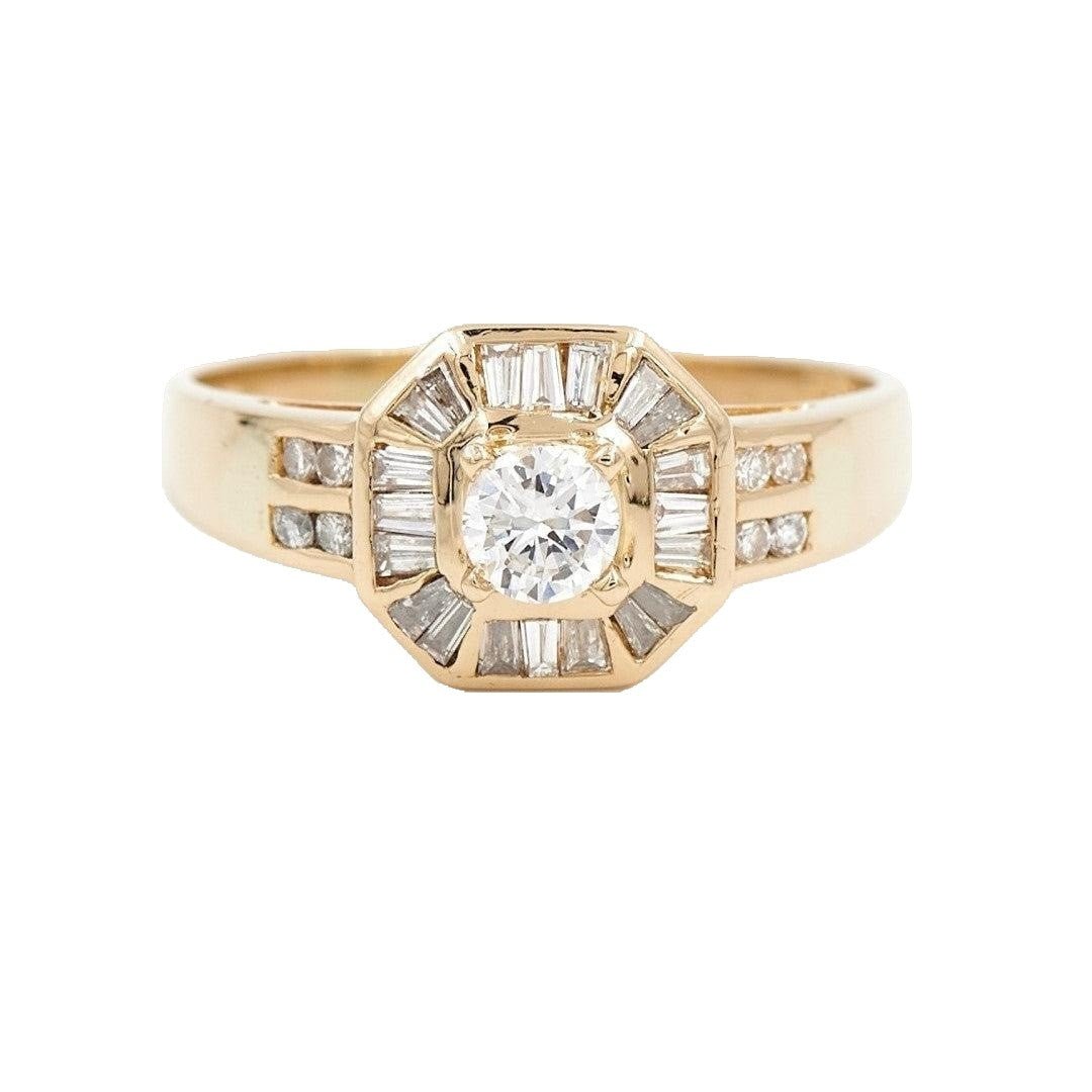 Bague Art déco Or jaune Diamant - Castafiore