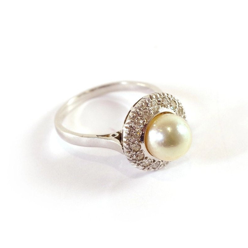 Bague Art Deco perle en or - Castafiore