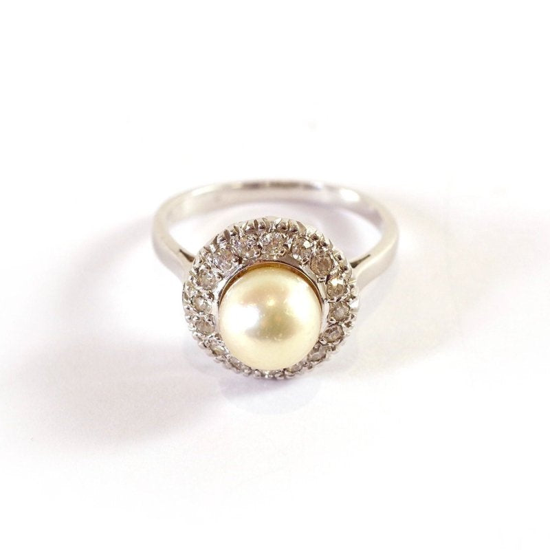 Bague Art Deco perle en or - Castafiore