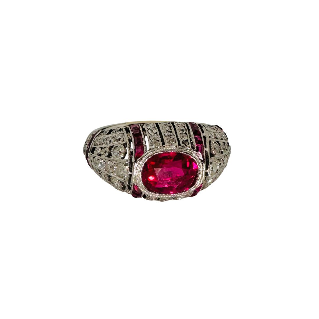 Bague Art déco rubis et diamants - Castafiore