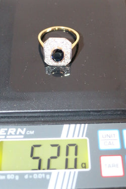 Bague Art Déco Saphir à Pans Coupés - Castafiore