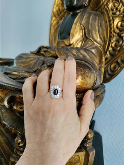 Bague Art Déco Saphir à Pans Coupés - Castafiore