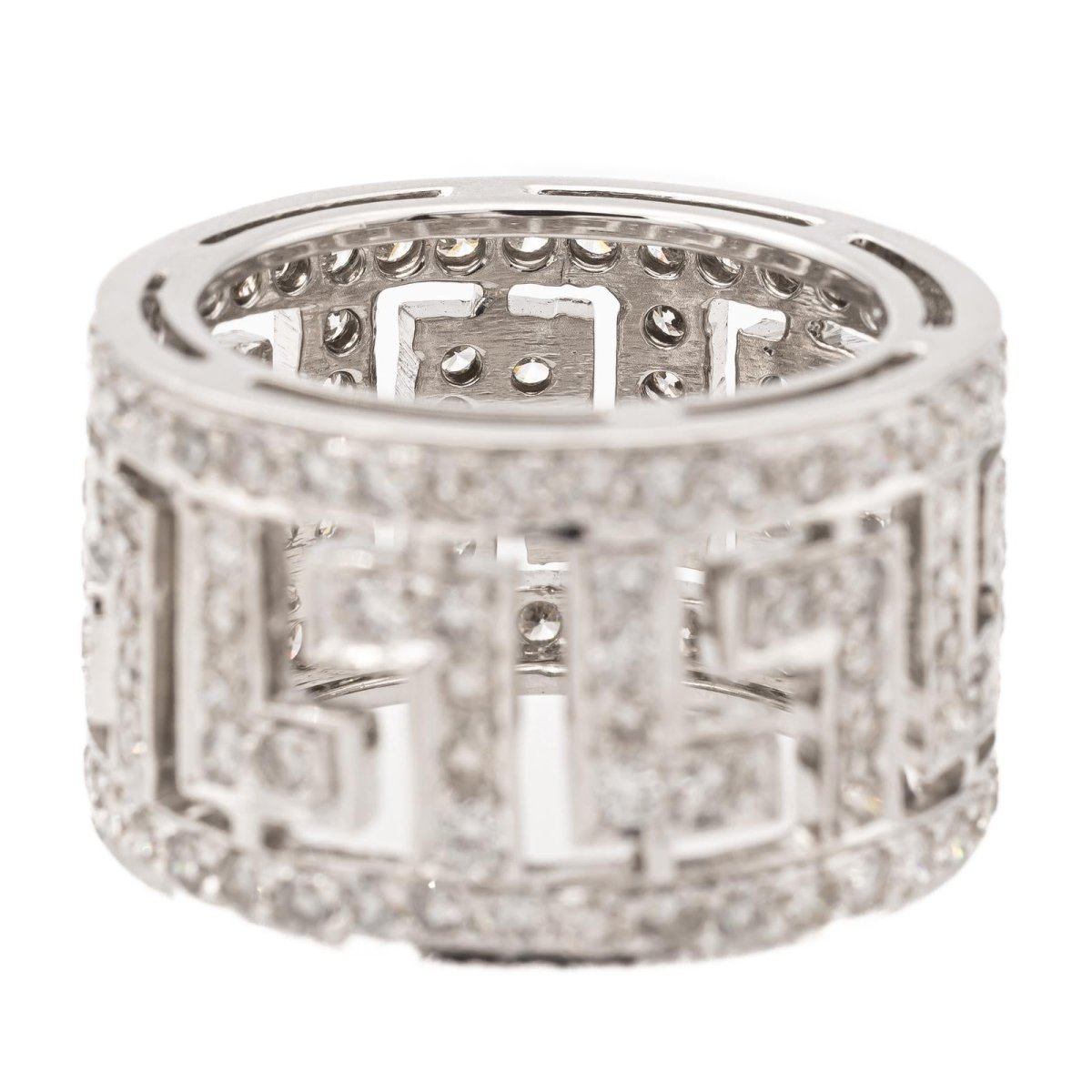 Bague Bandeau ajourée en or blanc et diamants - Castafiore