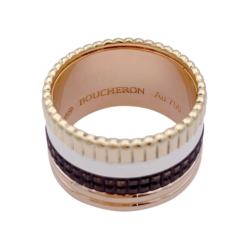 Bague Bandeau BOUCHERON "Quatre Classique Large" en ors et PVD - Castafiore