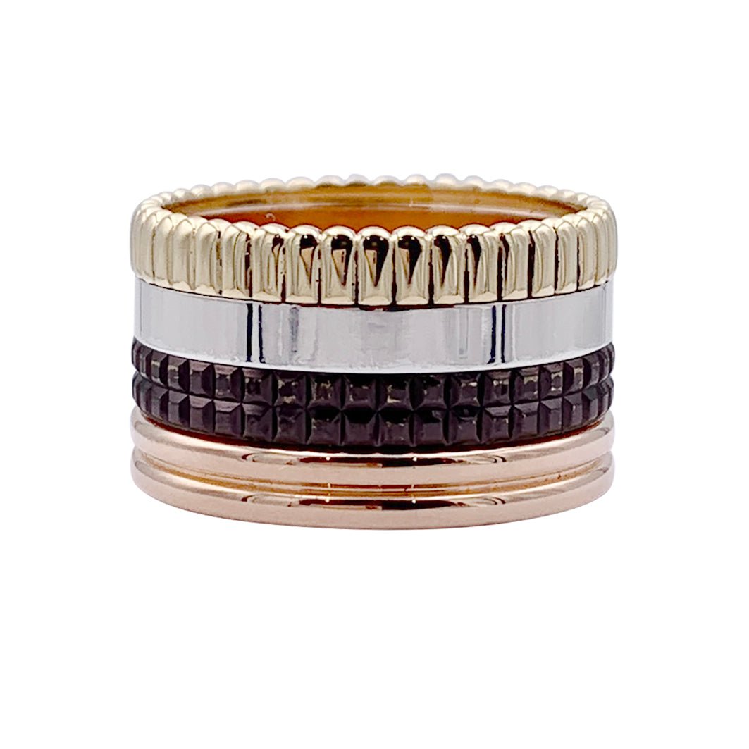 Bague Bandeau BOUCHERON "Quatre Classique Large" en ors et PVD - Castafiore