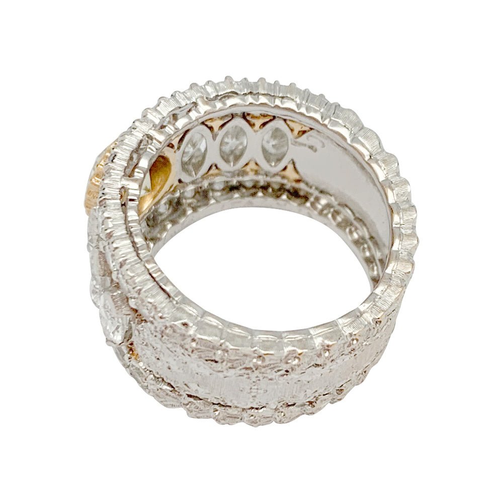 Bague bandeau BUCCELLATI, diamants jaune - Castafiore