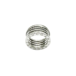 Bague Bandeau BULGARI "B.Zero1" en or blanc et diamants - Castafiore
