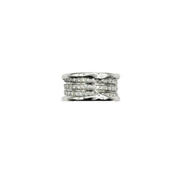 Bague Bandeau BULGARI "B.Zero1" en or blanc et diamants - Castafiore