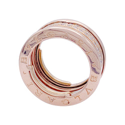 Bague Bandeau BULGARI "B.Zero1" en or rose et diamants - Castafiore