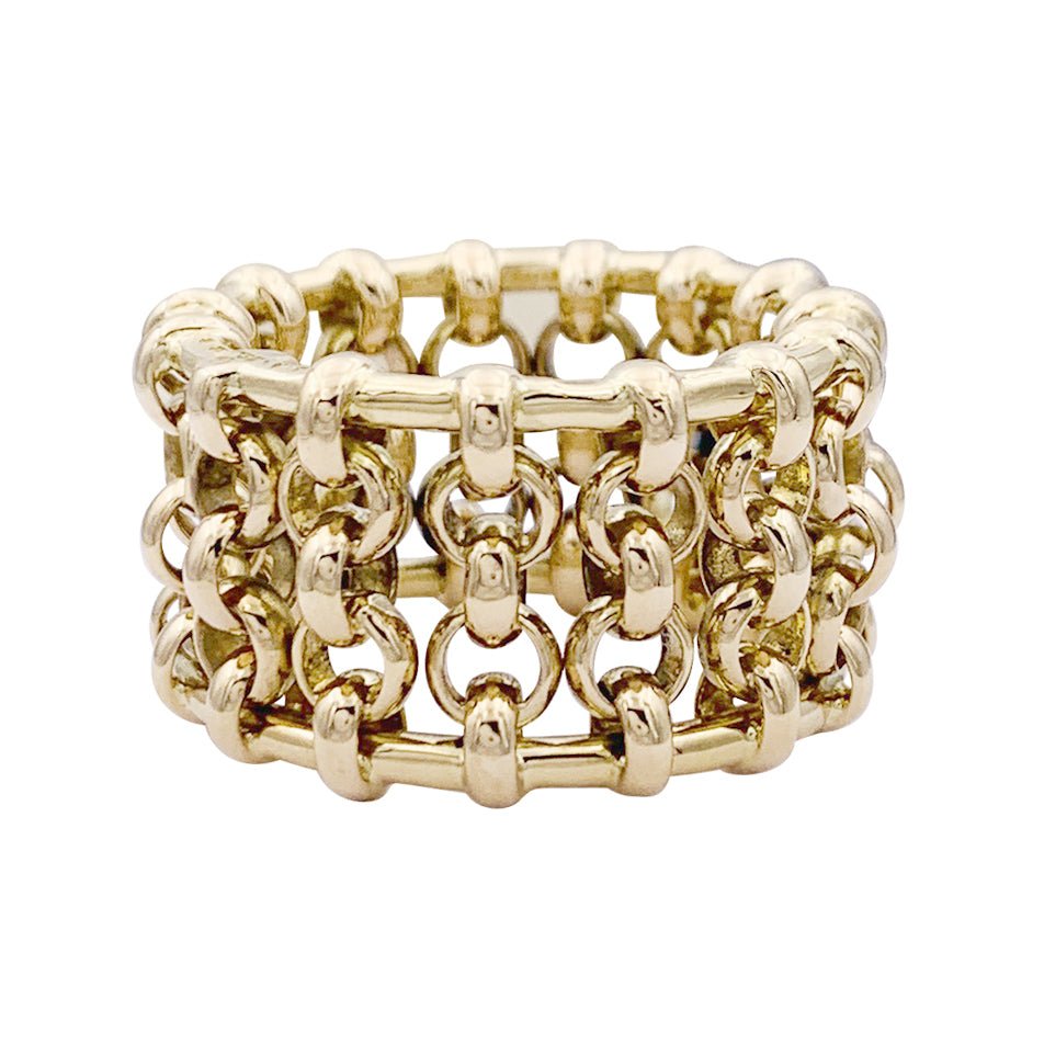Bague bandeau CHANEL en or jaune - Castafiore