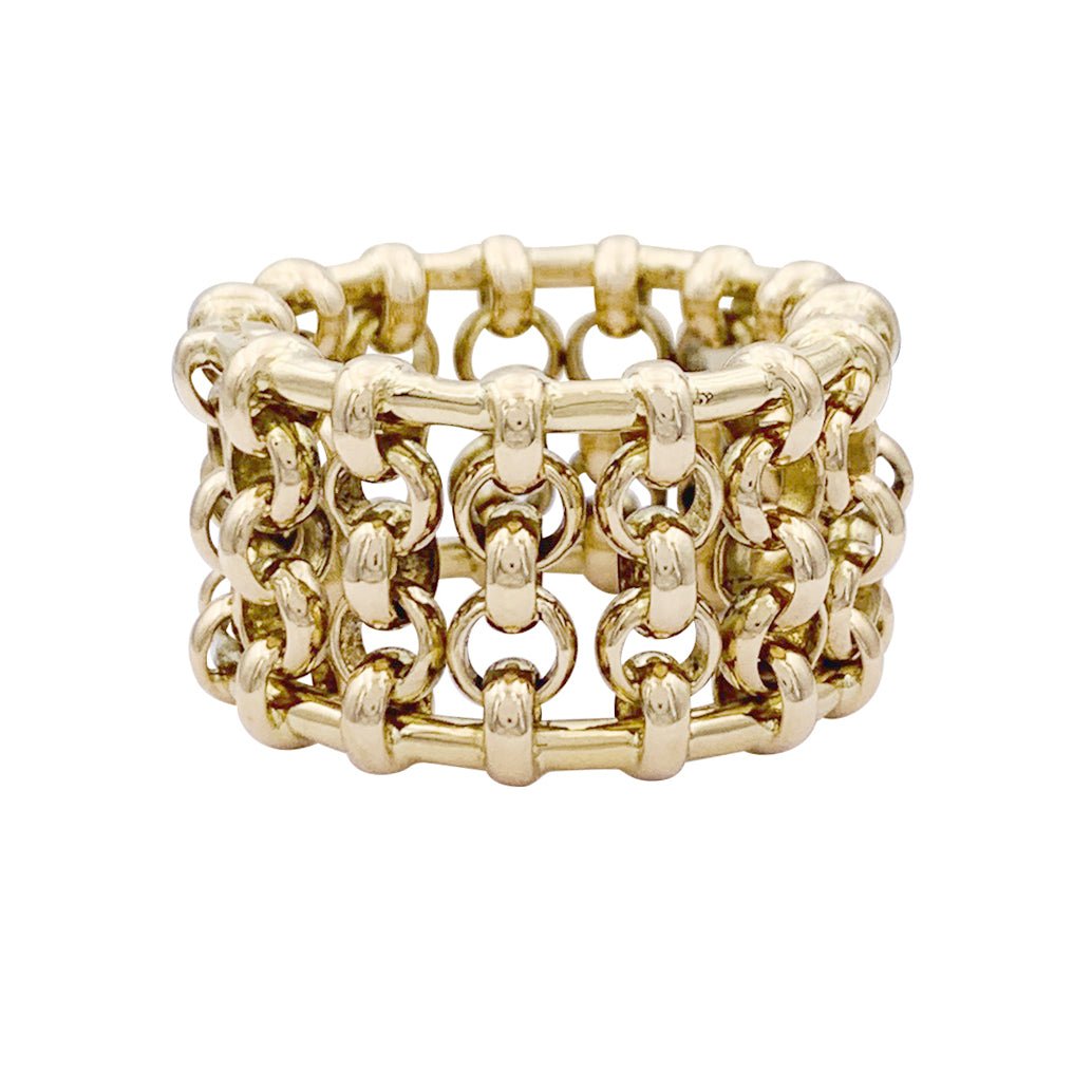 Bague bandeau CHANEL en or jaune - Castafiore