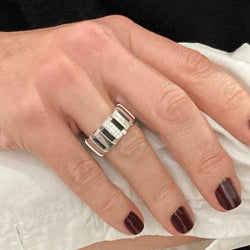 Bague Bandeau CHAUMET "Class One" en or blanc et diamants - Castafiore