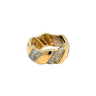 Bague Bandeau DAVID WEBB en or jaune, or blanc et diamants - Castafiore