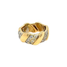 Bague Bandeau DAVID WEBB en or jaune, or blanc et diamants - Castafiore