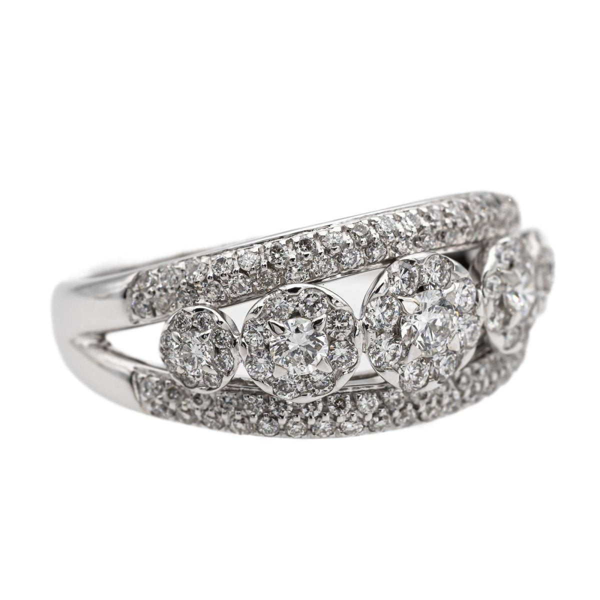 Bague Bandeau en or blanc et diamants - Castafiore