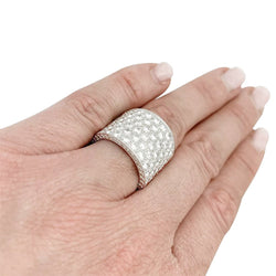 Bague bandeau en or blanc et diamants - Castafiore