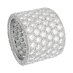Bague bandeau en or blanc et diamants - Castafiore