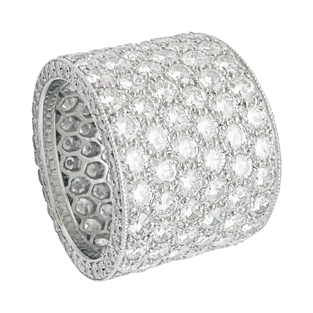 Bague bandeau en or blanc et diamants - Castafiore