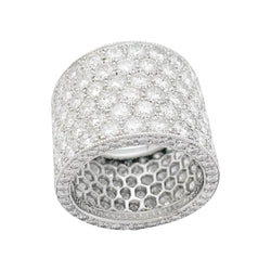 Bague bandeau en or blanc et diamants - Castafiore