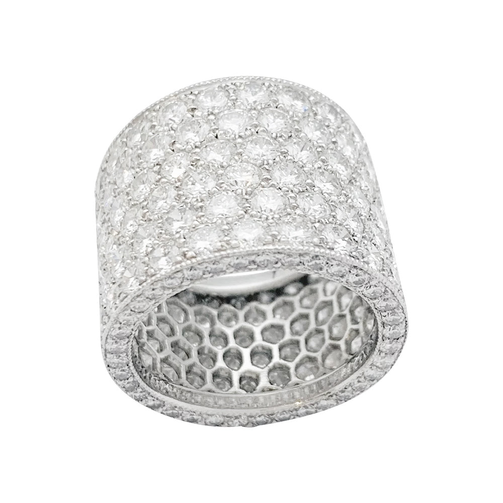 Bague bandeau en or blanc et diamants - Castafiore