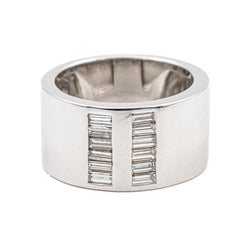 Bague Bandeau en or blanc et diamants - Castafiore