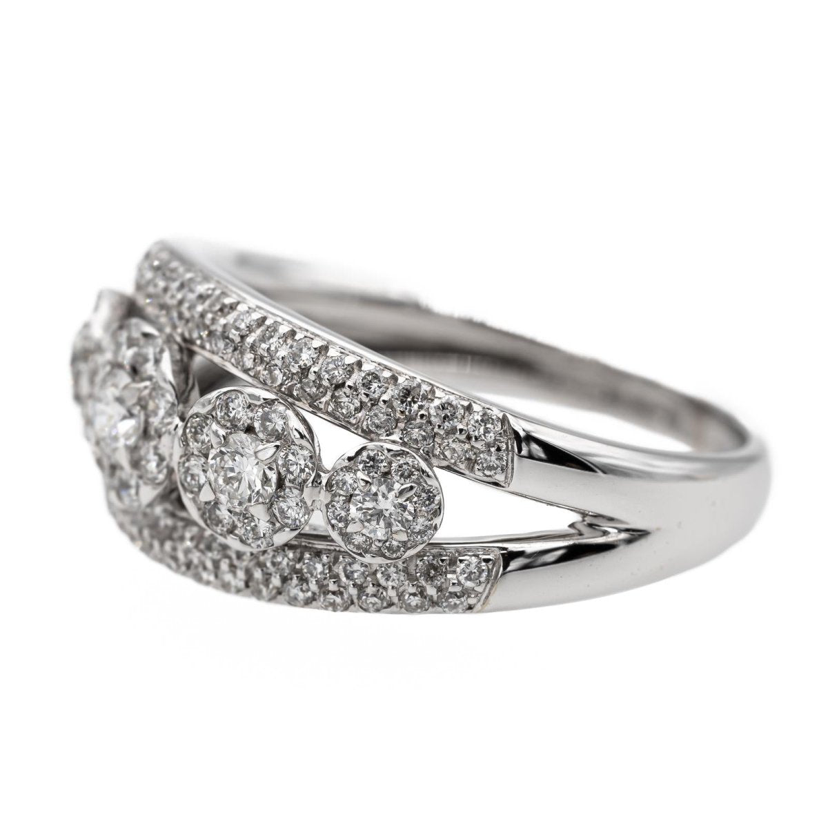 Bague Bandeau en or blanc et diamants - Castafiore