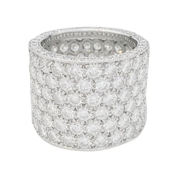 Bague bandeau en or blanc et diamants - Castafiore