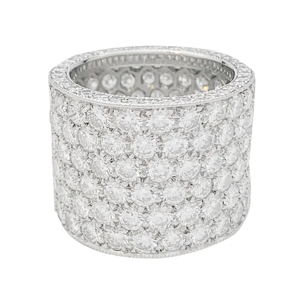 Bague bandeau en or blanc et diamants - Castafiore