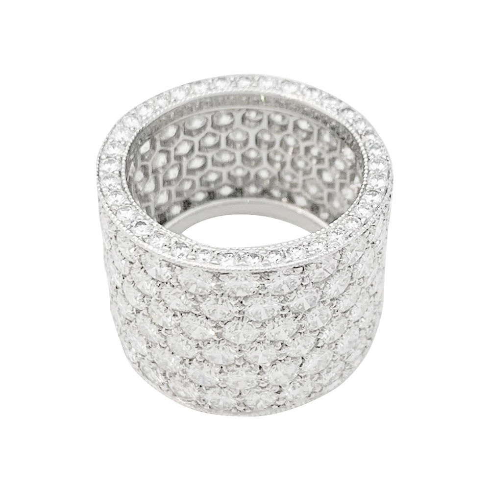 Bague bandeau en or blanc et diamants - Castafiore