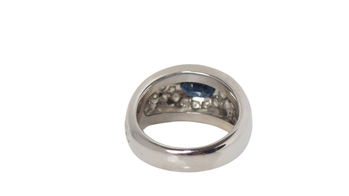 Bague Bandeau en or blanc, saphir et diamants - Castafiore