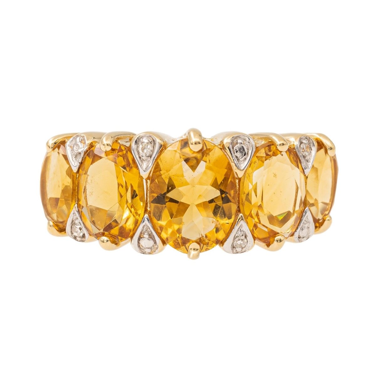 Bague Bandeau en or jaune et citrine - Castafiore
