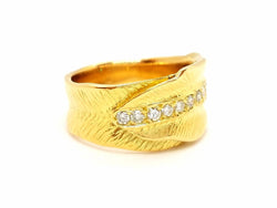 Bague Bandeau en or jaune et diamant - Castafiore
