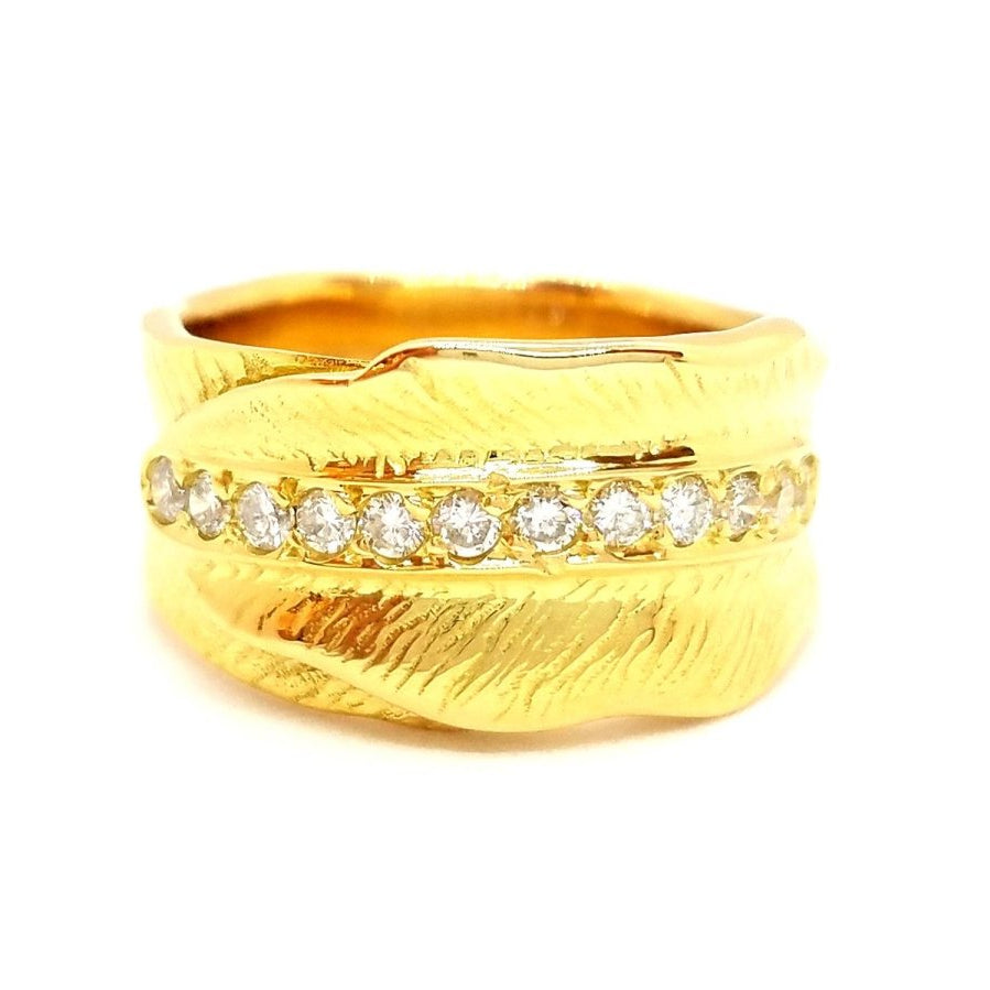Bague Bandeau en or jaune et diamant - Castafiore