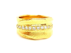 Bague Bandeau en or jaune et diamant - Castafiore