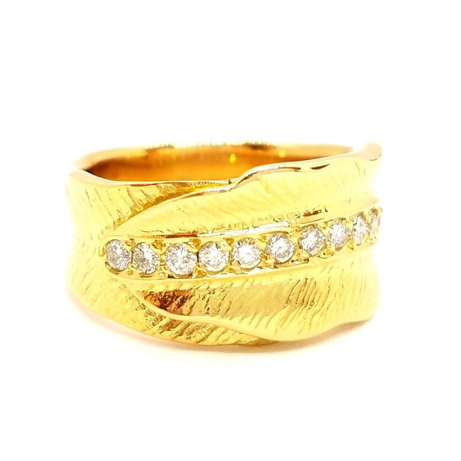 Bague Bandeau en or jaune et diamant - Castafiore
