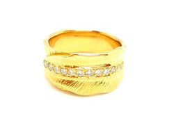 Bague Bandeau en or jaune et diamant - Castafiore