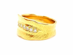Bague Bandeau en or jaune et diamant - Castafiore