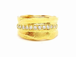 Bague Bandeau en or jaune et diamant - Castafiore