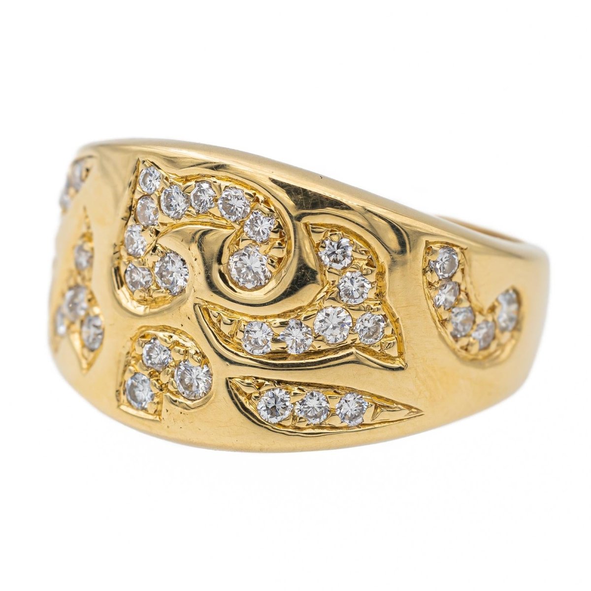 Bague Bandeau en or jaune et diamants - Castafiore