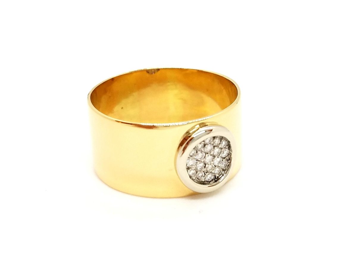 Bague Bandeau en or jaune et diamants - Castafiore