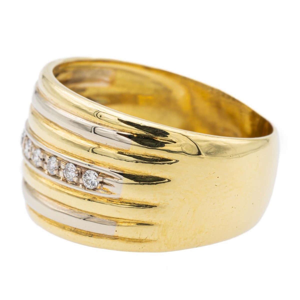 Bague Bandeau en or jaune et diamants - Castafiore