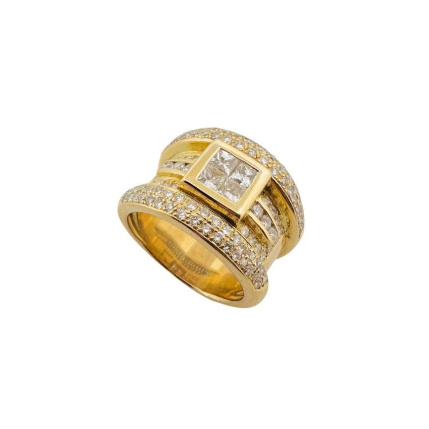 Bague Bandeau en or jaune et diamants - Castafiore