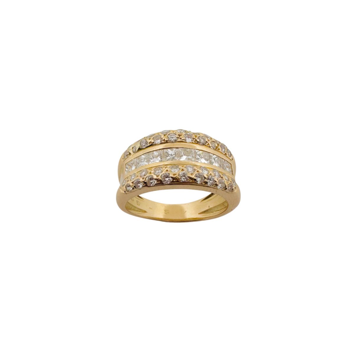 Bague Bandeau en or jaune et diamants - Castafiore