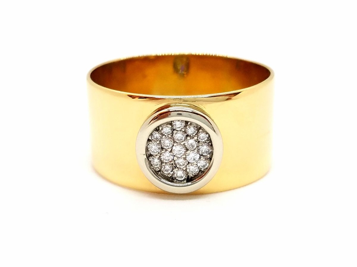 Bague Bandeau en or jaune et diamants - Castafiore