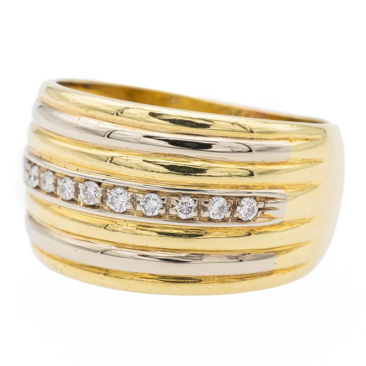 Bague Bandeau en or jaune et diamants - Castafiore
