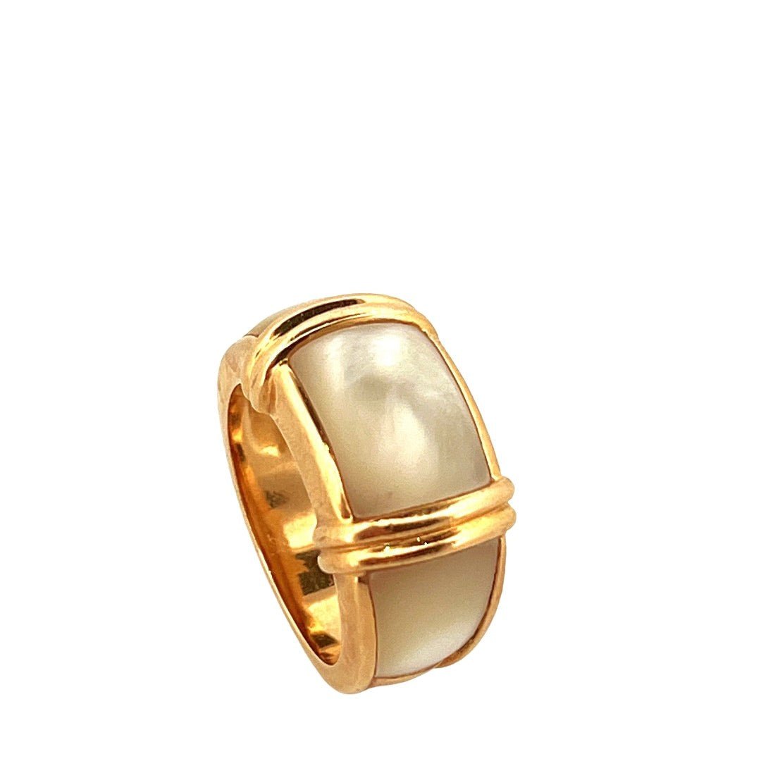 Bague Bandeau en or jaune et nacre - Castafiore