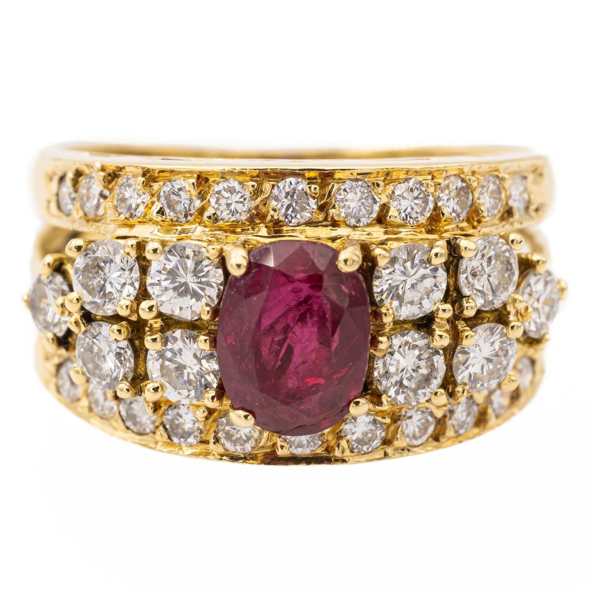 Bague Bandeau en or jaune et rubis - Castafiore