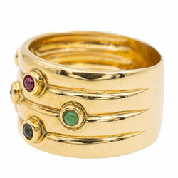 Bague Bandeau en or jaune et rubis - Castafiore