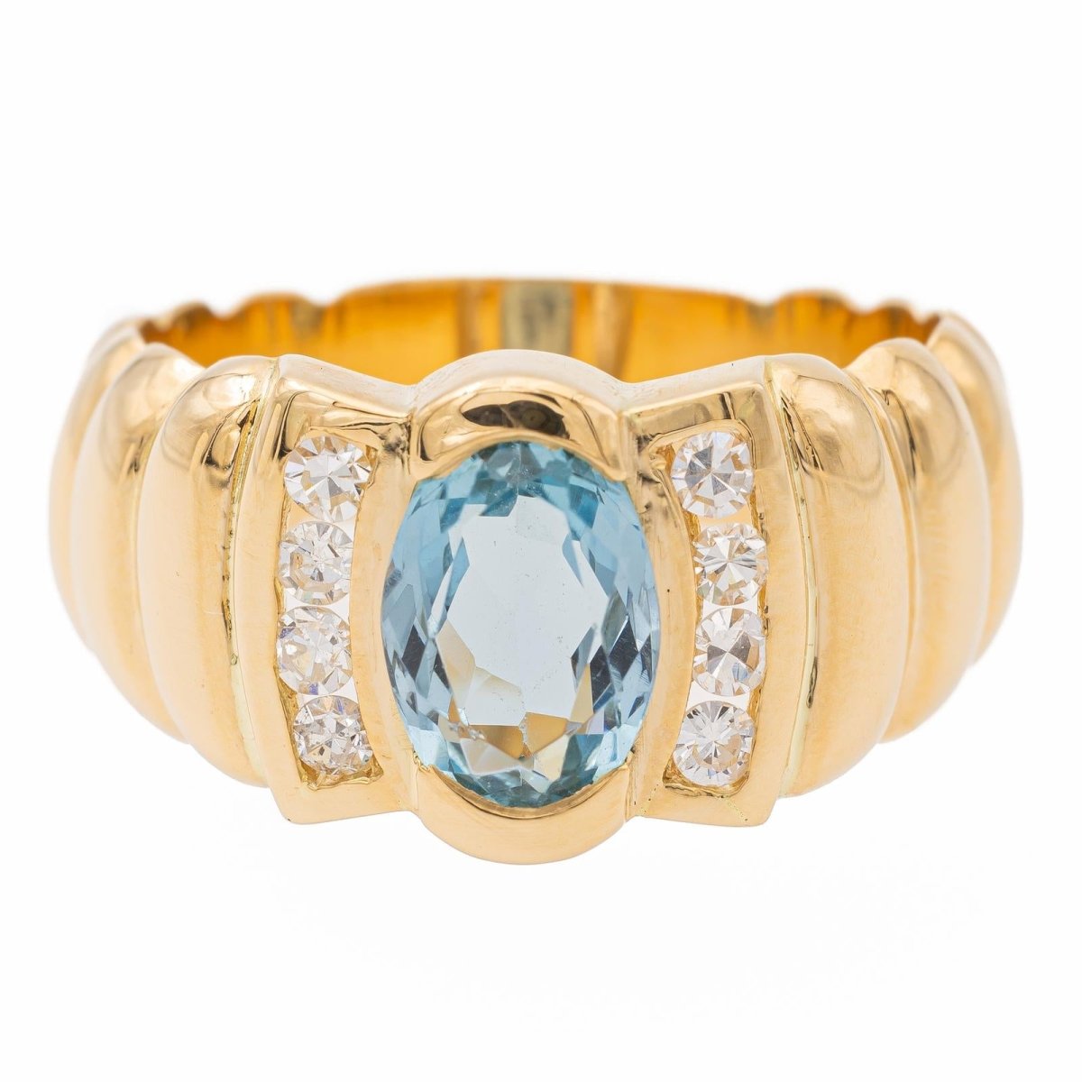 Bague Bandeau en or jaune, topaze et diamants - Castafiore