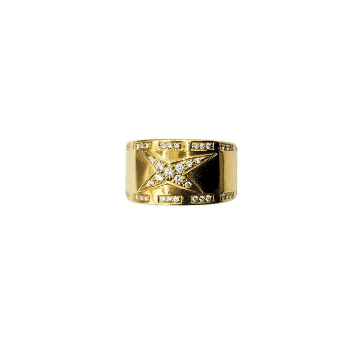 Bague Bandeau MAUBOUSSIN "Étoile divine" en or jaune et diamants - Castafiore